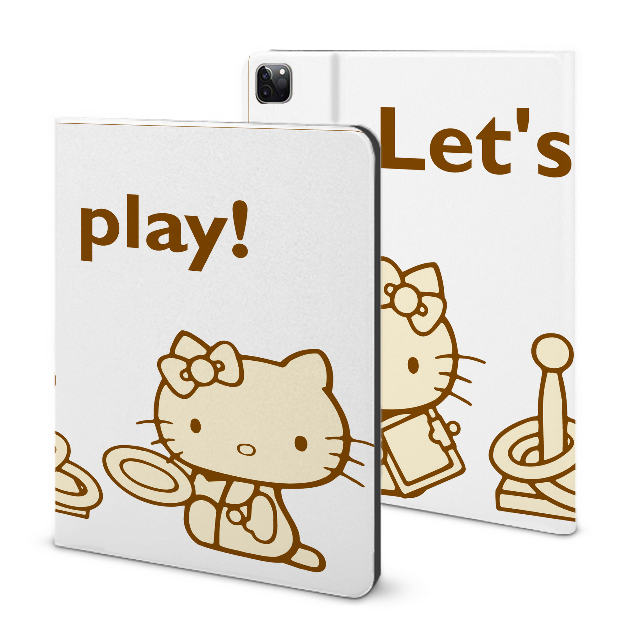 （画像用） Hello Kitty ハローキティ IPad ケース ブック型 PUレザー TPU 耐衝撃 軽量 薄型 ペン収納なし 全面保護 IPad 各モデル対応